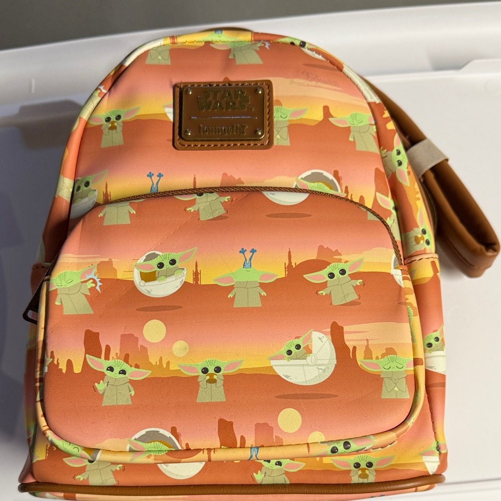 Star Wars Grogu Kids Backpack - Orange and Green